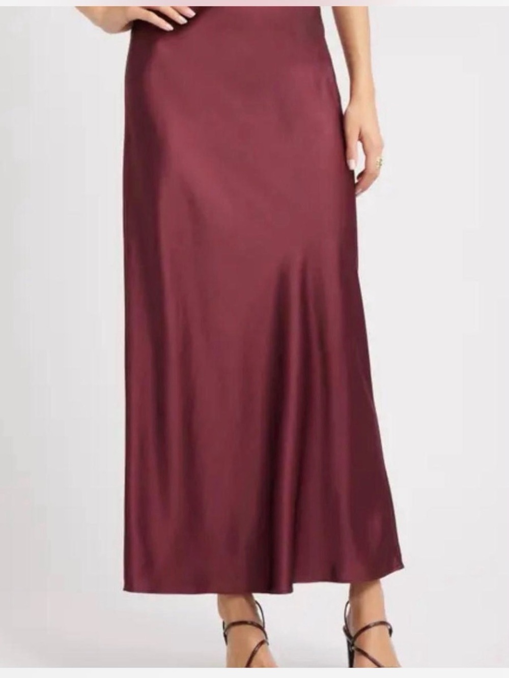 Open edit satin red maxi skirt size medium